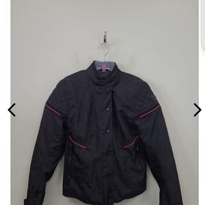 Women’s Bilt Motorcycle With Armor Black Jacket with Pink Trim